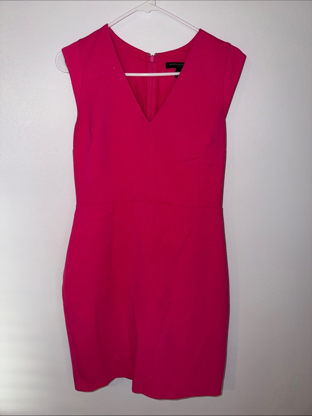 Bright Pink V-Neck Sleeveless Dress - Women's